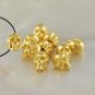 One Single 24K GOLD Vermeil on Solid 925 Sterling SILVER Human Skull BEAD 5mm