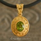 Pendant 24K Gold Vermeil over Sterling SILVER & Genuine Peridot 5.30 g ~ Bali