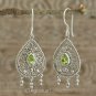 Hook EARRINGS Sterling SILVER & Genuine Green Peridot 5.98 g ~ Handmade in Bali