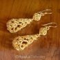 Hook EARRINGS Genuine 24K Gold Vermeil over Sterling SILVER 11.85 g ~ Handmade