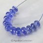 Blue TANZANITE 2.48 inch Strand Large Smooth Rondelle Gemstone BEADS 44 ct