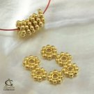 24K Gold Vermeil on 925 Sterling SILVER 0.48 g Lot 6 Daisy Bali Spacer BEADS 4mm