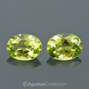 2.58 cts Green PERIDOT Pair Oval Facet-cut VVS Clean Natural Gemstones Pakistan