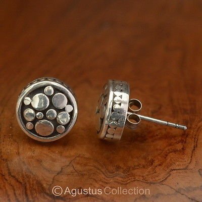 Stud EARRINGS Genuine Solid Sterling SILVER 3.80 g ~ Handmade in Bali