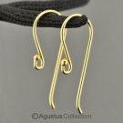 24K Gold Vermeil 925 SILVER Hang-in Hook Earring Pair 3-Micron Gold-Plated 0.62g
