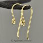 24K Gold Vermeil 925 SILVER Hang-in Hook Earring Pair 3-Micron Gold-Plated 0.62g