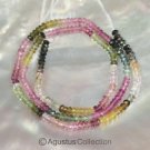Multicolor TOURMALINE 15.1 inch Strand 30 ct Faceted Rondelle Gemstone BEADS