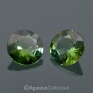 0.78 cts Green TOURMALINE Pair Round Facet-Cut Clean Natural Gemstones Nigeria