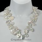 Rose-Petal FRESHWATER PEARLS 15.74” Strand Lustrous Natural Cream White 332 ct