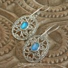 Hook EARRINGS Sterling SILVER & Australian Triplet Opal 5.40 g ~ Handmade