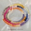 Multicolor SAPPHIRE 17.4 inch Strand Faceted Rondelle Gemstone Beads 32.75 ct