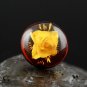Baltic AMBER Rose Art Carving Genuine Gemstone Cabochon for setting 1.70 ct