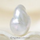 SOUTH SEA PEARL Silvery White 13.22 mm Baroque Indonesia 1.41 g un-drilled