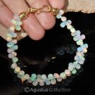 BRACELET Multicolor Ethiopian Welo OPAL & Gold Vermeil 925 SILVER 7 inch