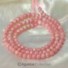 RHODOCHROSITE 15.7" Strand Smooth 4 mm Round Gemstone Beads 75 ct