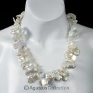 GIANT Baroque Petal FRESHWATER PEARLS 16.9" Strand Lustrous Narural White 630ct