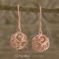 Hook EARRINGS Genuine 18K Rose Gold over Sterling SILVER 4.31 g ~ Handmade