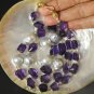 NECKLACE South Sea & Akoya Keshi PEARLS, AMETHYST BEADS, Gold Vermeil 925 SILVER