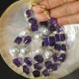 NECKLACE South Sea & Akoya Keshi PEARLS, AMETHYST BEADS, Gold Vermeil 925 SILVER