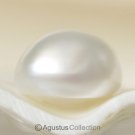 SOUTH SEA PEARL KESHI 8.97 mm Button Silvery Cream Indonesia 0.72 g un-drilled