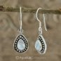 Hook EARRINGS Sterling Silver & Genuine Moonstone 3.00 g ~ Handmade