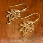 Dragonfly Hook EARRINGS Genuine 24K Gold Vermeil over Sterling SILVER 3.85 g