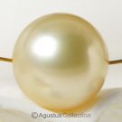 SOUTH SEA PEARL 11 mm AAA Round Champagne RAJA AMPAT Indonesia drilled 1.98 g
