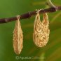 Creole EARRINGS Genuine 24K Gold Vermeil over Sterling SILVER 12.00g ~ Handmade