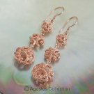 Hook EARRINGS Genuine 18K Rose Gold over Sterling SILVER 10.32 g ~ Handmade