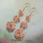 Hook EARRINGS Genuine 18K Rose Gold over Sterling SILVER 10.32 g ~ Handmade