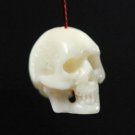 SKULL BEAD Fine White Bovine BONE Bali Carving 10 mm drill hole 1mm hand-carved