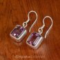 Hook EARRINGS Sterling SILVER & Genuine Amethyst 4.95 g ~ Handmade in Bali