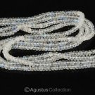 Blue Flash MOONSTONE 16.14" Strand Faceted Rondelle Gemstone BEADS 45 ct