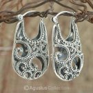 Creole EARRINGS Genuine Sterling SILVER 12.10 g ~ Handmade in Bali