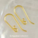 24K Gold Vermeil SILVER Wire Hook Earring Pair 3-Micron Gold-Plated 0.45 g