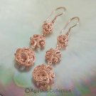 Hook EARRINGS Genuine 18K Rose Gold over Sterling SILVER 9.12 g ~ Handmade