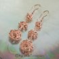 Hook EARRINGS Genuine 18K Rose Gold over Sterling SILVER 9.12 g ~ Handmade