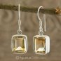 Hook EARRINGS Sterling SILVER & Genuine Citrine 4.81 g ~ Handmade in Bali