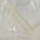 24K Gold Vermeil on 925 SILVER HEAD-PIN Findings Pair 3-Micron Gold-Plated 1.8"