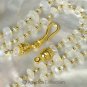 Necklace MOONSTONE BEADS, Akoya KESHI Pearls & 24K Gold Vermeil on 925 SILVER