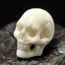 SKULL BEAD Fine White Bovine BONE Bali Carving 16 mm drill hole 1 mm hand-carved