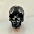 Human SKULL BEAD Black Bovine HORN Bali Carving 16 mm drilled 1 mm hand-carved