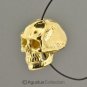 Single 24K GOLD Vermeil Solid 925 Sterling SILVER detailed Human Skull BEAD 11mm
