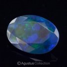1.03 cts Black WELO OPAL Multicolor Ethiopia Oval Facet-cut Natural Gemstone