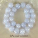 Blue Lace Agate 7.87 inch Strand Smooth 8 mm Round Gemstone Beads 89 ct