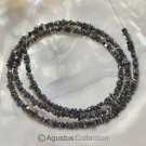 Natural Drusy Nugget DIAMOND 16" Bead Strand Grayish Black Gemstone 18.85 ct