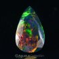 0.96 cts Black WELO OPAL Multicolor Ethiopia Pear Drop Faceted Natural Gemstone
