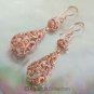 Hook EARRINGS Genuine 18K Rose Gold over Sterling SILVER 11.84 g ~ Handmade