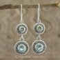 Hook EARRINGS Sterling SILVER & Genuine Blue Topaz 8.50 g ~ Handmade in Bali