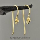 24K Gold Vermeil 925 SILVER Hang-in Hook Earring Pair 3-Micron Gold-Plated 0.8 g
